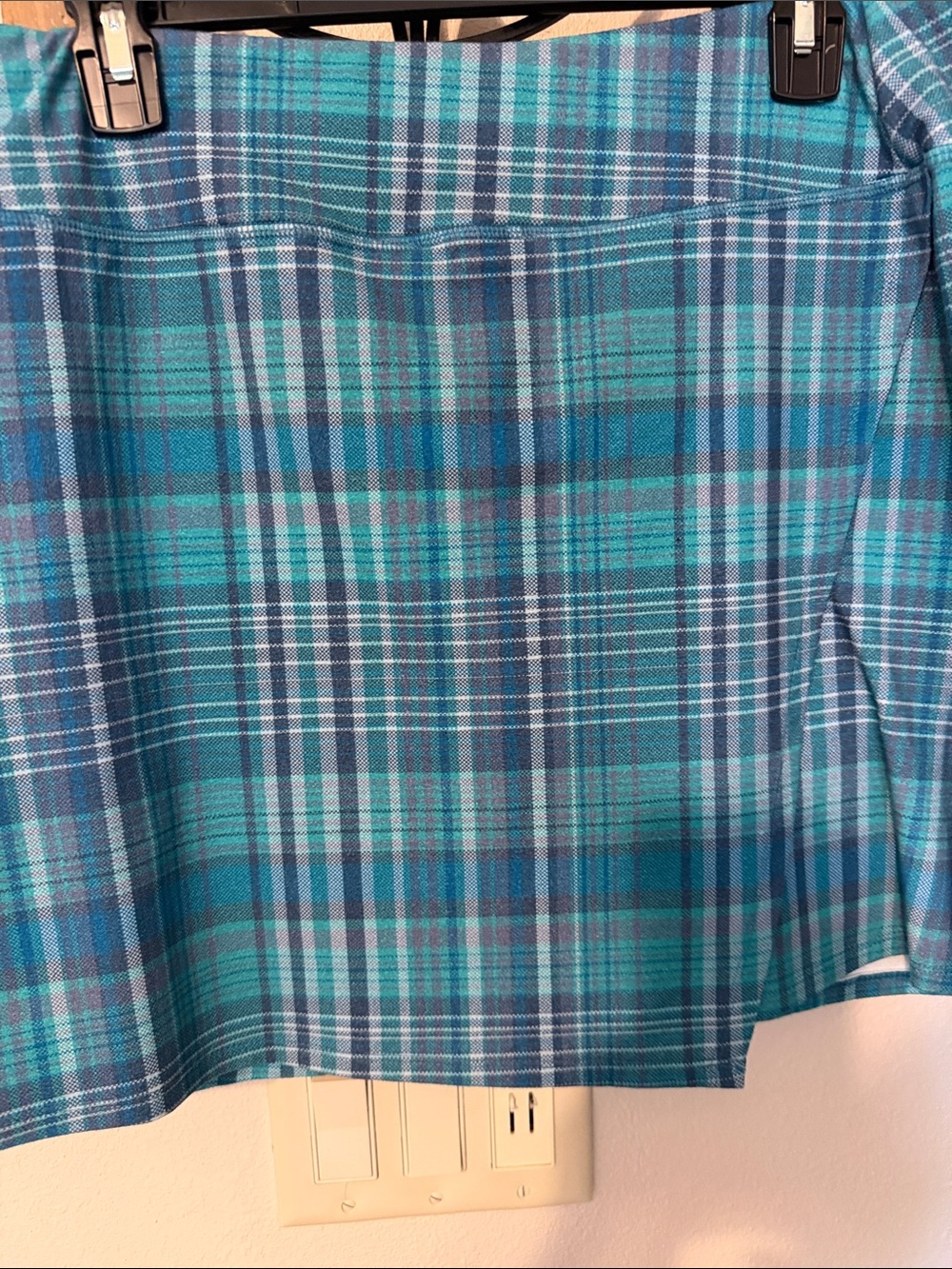 Blue Teal Plaid Like New Women's Skort